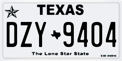 TX license plate DZY9404