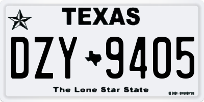 TX license plate DZY9405