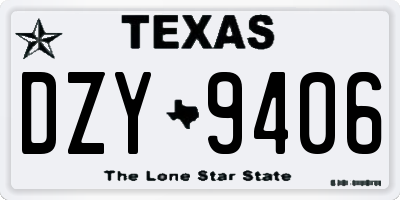 TX license plate DZY9406