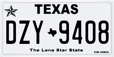 TX license plate DZY9408