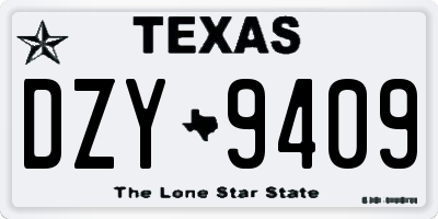 TX license plate DZY9409