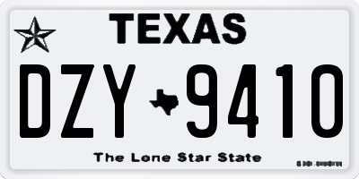 TX license plate DZY9410