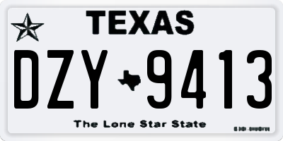 TX license plate DZY9413