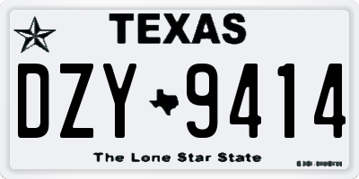 TX license plate DZY9414