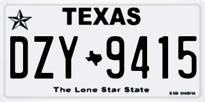 TX license plate DZY9415