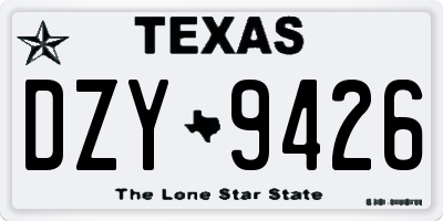 TX license plate DZY9426