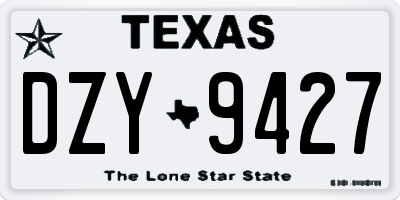 TX license plate DZY9427