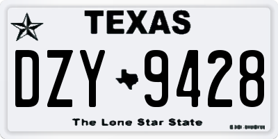 TX license plate DZY9428