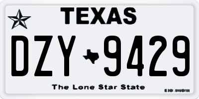 TX license plate DZY9429