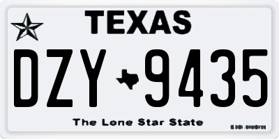 TX license plate DZY9435