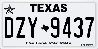 TX license plate DZY9437