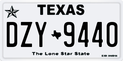 TX license plate DZY9440