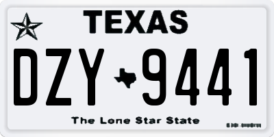 TX license plate DZY9441