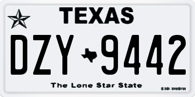 TX license plate DZY9442