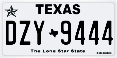 TX license plate DZY9444