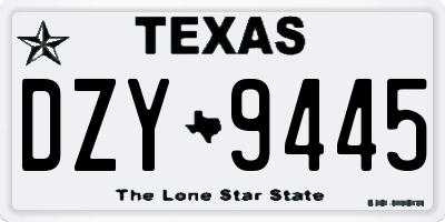 TX license plate DZY9445