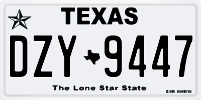 TX license plate DZY9447