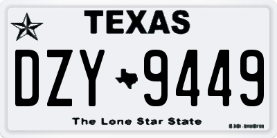 TX license plate DZY9449