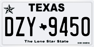 TX license plate DZY9450