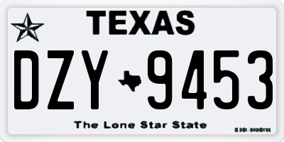 TX license plate DZY9453