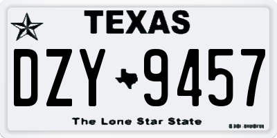 TX license plate DZY9457