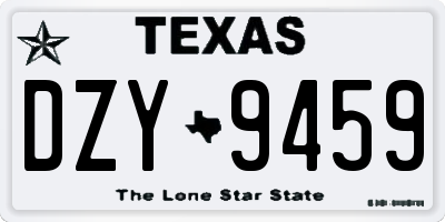 TX license plate DZY9459