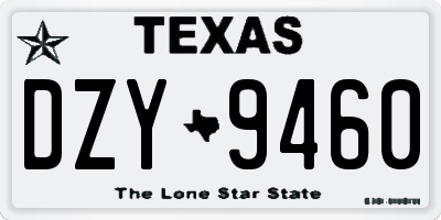 TX license plate DZY9460