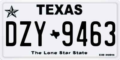 TX license plate DZY9463