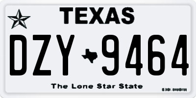 TX license plate DZY9464