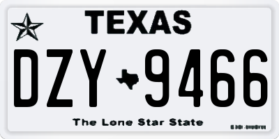 TX license plate DZY9466