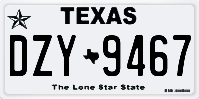 TX license plate DZY9467