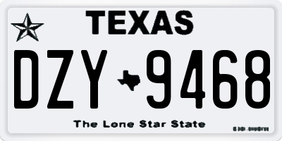 TX license plate DZY9468