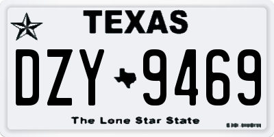 TX license plate DZY9469