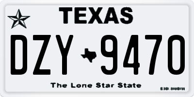 TX license plate DZY9470