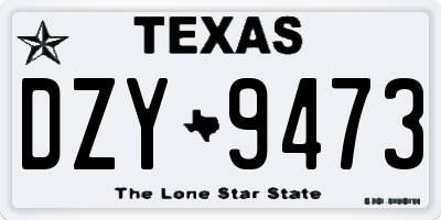 TX license plate DZY9473