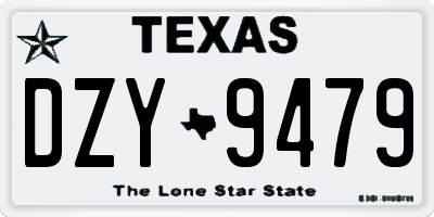 TX license plate DZY9479