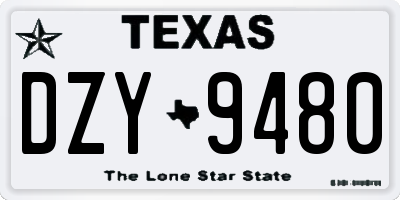 TX license plate DZY9480