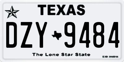 TX license plate DZY9484