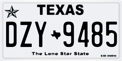 TX license plate DZY9485