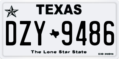 TX license plate DZY9486