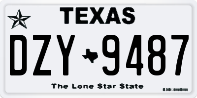 TX license plate DZY9487