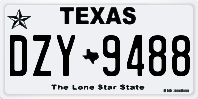 TX license plate DZY9488