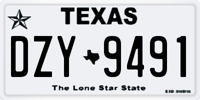 TX license plate DZY9491