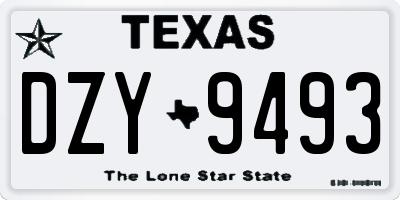 TX license plate DZY9493