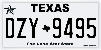 TX license plate DZY9495