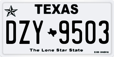 TX license plate DZY9503