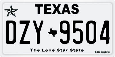 TX license plate DZY9504