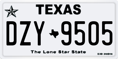 TX license plate DZY9505