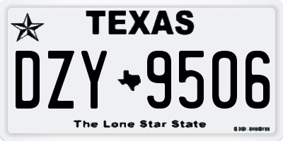 TX license plate DZY9506