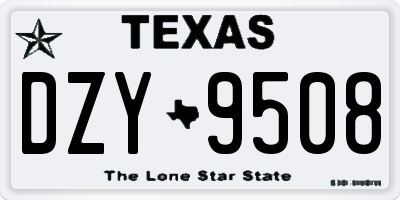 TX license plate DZY9508